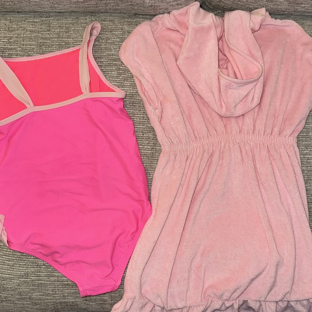 Pink Flamingo Kids One Piece Swimsuit - Picture 6 of 6